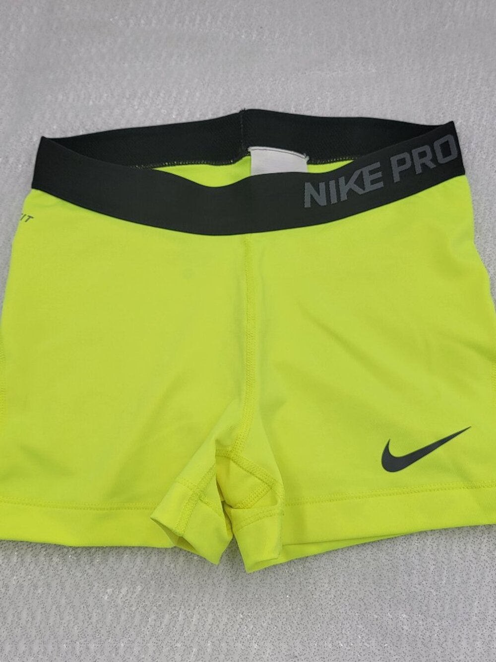 Nike Pro Womens Training Compression Short Neon Yellow Size Small